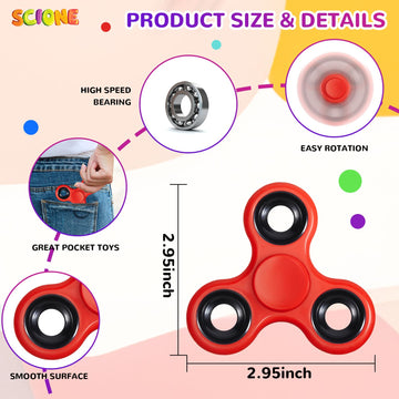 SCIONE 18 Pack Fidget Spinner Toy Bulk for Kids Adults, Spinners Fidget Set, Hand Spinner for Stress Relief, Easter Birthday Goo