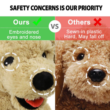 LotFancy Dog Stuffed Animals, 12 inch Cuddly Golden Retriever Stuffed Animals, Sitting Puppy Dog Plush Toy, Birthday Gift for Ki