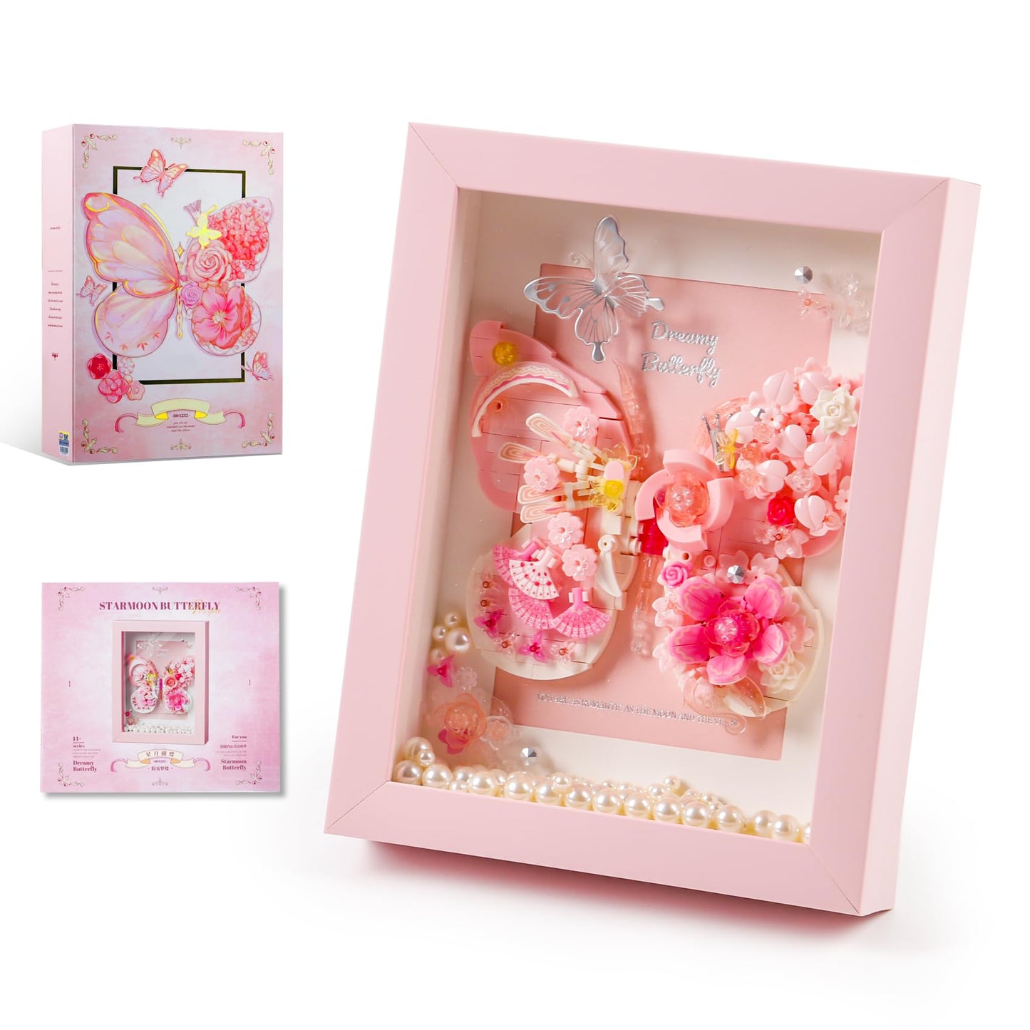 Ideas Flowers Butterfly Collection Building Blocks,Creative Insect Specimen Building Set With Exquisite Frame For Nature Lovers
