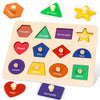 Jumlys Montessori Toys For Toddlers 1, 2, 3 Year Old, Wooden Shape Learning Puzzles For Baby 12-18-24 Months, Early Educational