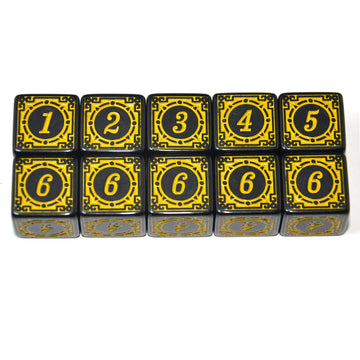 SmartDealsPro 10-Pack D6 Six Sides 16mm Dice Die for DND MTG PRG Wow Table Game Math Teaching (Yellow Letter)