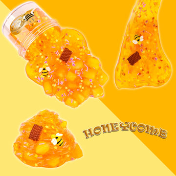 Jaiimen Slime Kit - 3 Pack Jelly Cube Clear Crunchy Slime With Avocado, Honeycomb And Lavender Bear Charms, Preppy And Aesthetic Stuff, Cute Stress Toys And Cool Birthday Gifts For Girls And Boys