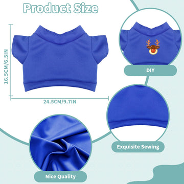 4 Pcs Stuffed Bear Basic T Shirt Clothes For 10-12Inch/12-15.7 Inch, T Shirt Classic Crew Neck Bear, Cute Tiny Clothes Diy Bear