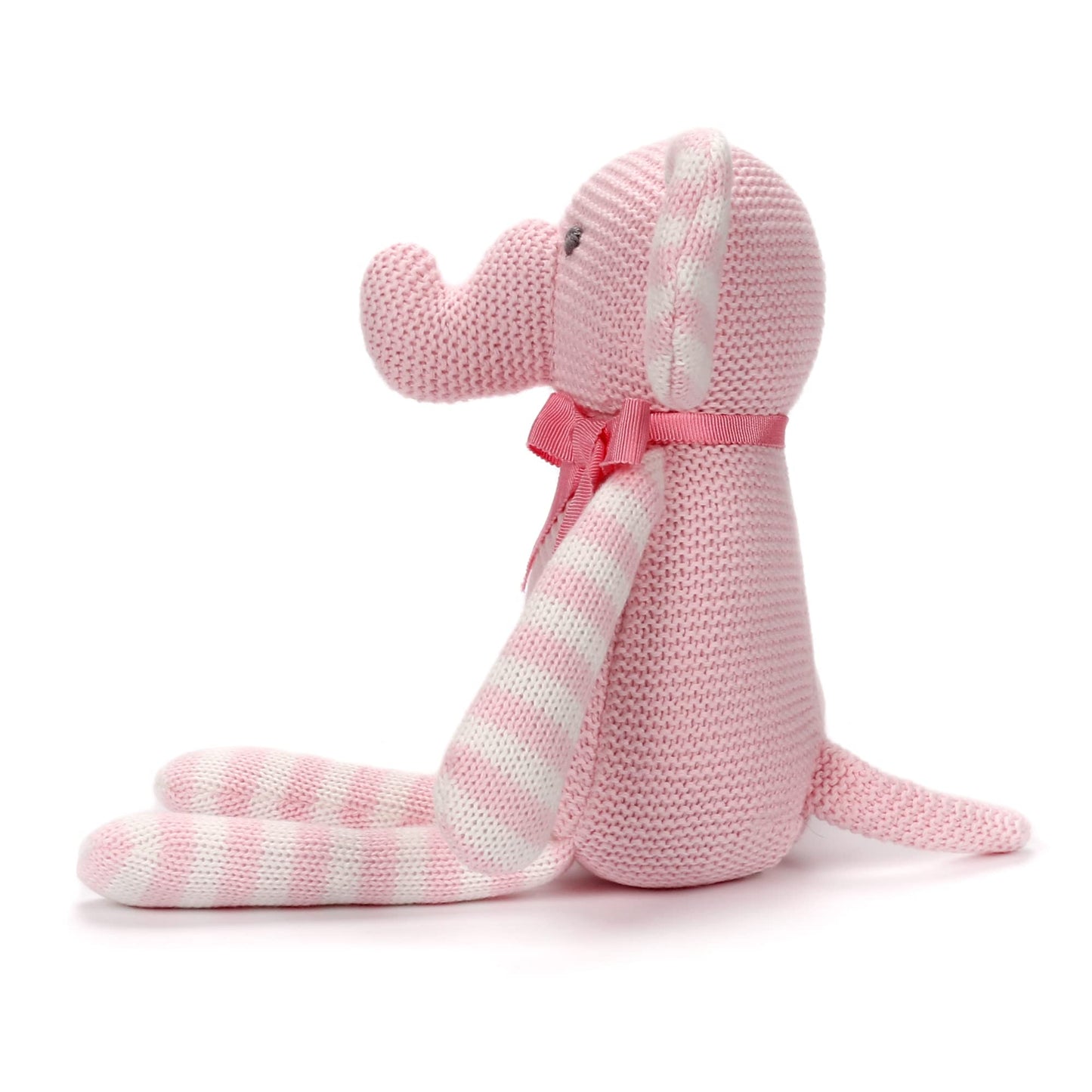 Fluffyfun Organic Baby Toys Pink Elephant Stuffed Animals 7.1''