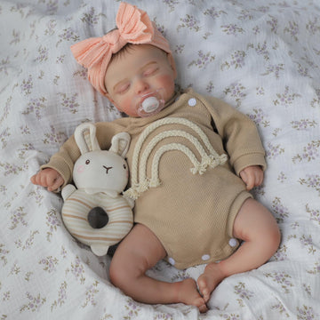 KSBD 20" Lifelike Reborn Baby Doll - Soft Cloth Body, Realistic Newborn Toy for Kids, Yellow, Model SD56