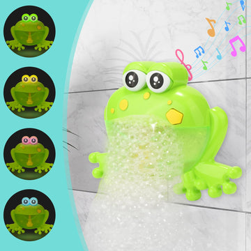 Henggl Light Up Baby Bath Bubble Toys,Tub Big Frog Automatic Bubble Maker Blower Toys With 24 Music Baby Fun Shower Toys, For Boys, Girls(New 2024)