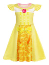 Sukyfecde Princess Dress For Toddler Girls Halloween Costume Birthday Dresses Role Play Outfits 9-10 Year Old Yellow