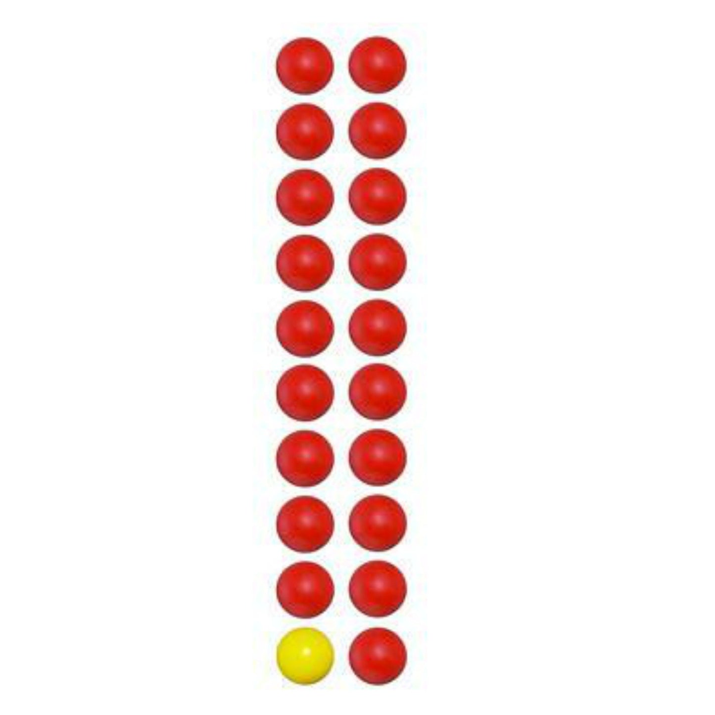 Hungry Hungry Hippos Game Replacement Marbles-20 Pieces (19 Red And 1 Yellow Marbles)