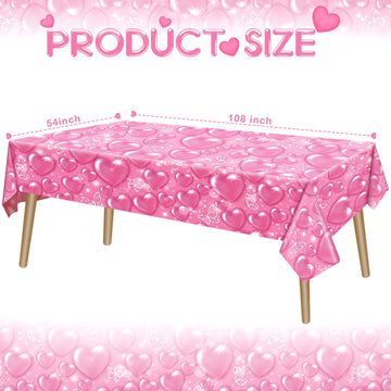 Peryiter 3 Pack 2000s Tablecloth Decorations Pink Cholo Party Table Covers Y2k 90s Plastic Heart Butterfly Disposable Rectangle