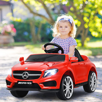 Olakids Kids Ride On Car With Remote Control, 12V Licensed Mercedes Benz Gla45 Electric Vehicle For Toddlers, Battery Powered Toy With Music, Usb, Mp3, 2 Speeds, Wheels Suspension, Led Lights (Red)