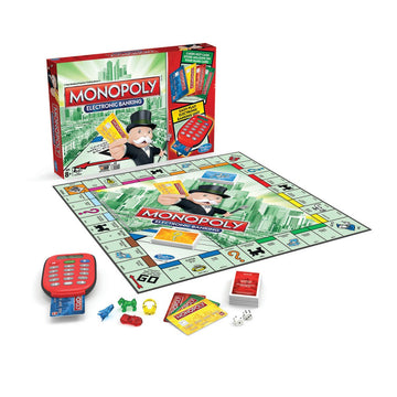 Hasbro Gaming Monopoly E Electronic Banking - Multicolor, Modern Board Game for Family Fun and Strategy