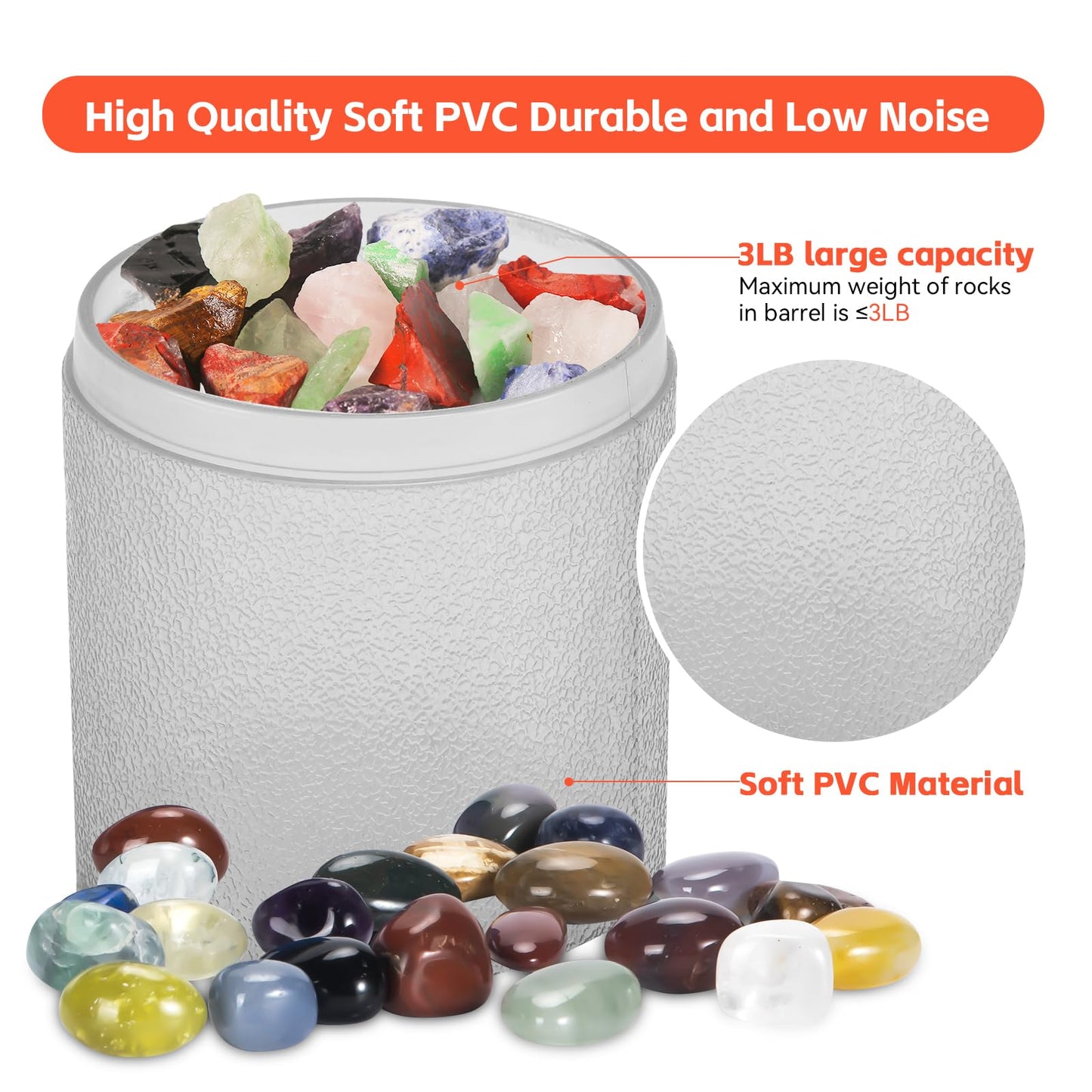 Leegol Electric Spare Parts-Transparent 3Lb Barrel For Rock Tumbler (Hobby Barrel)