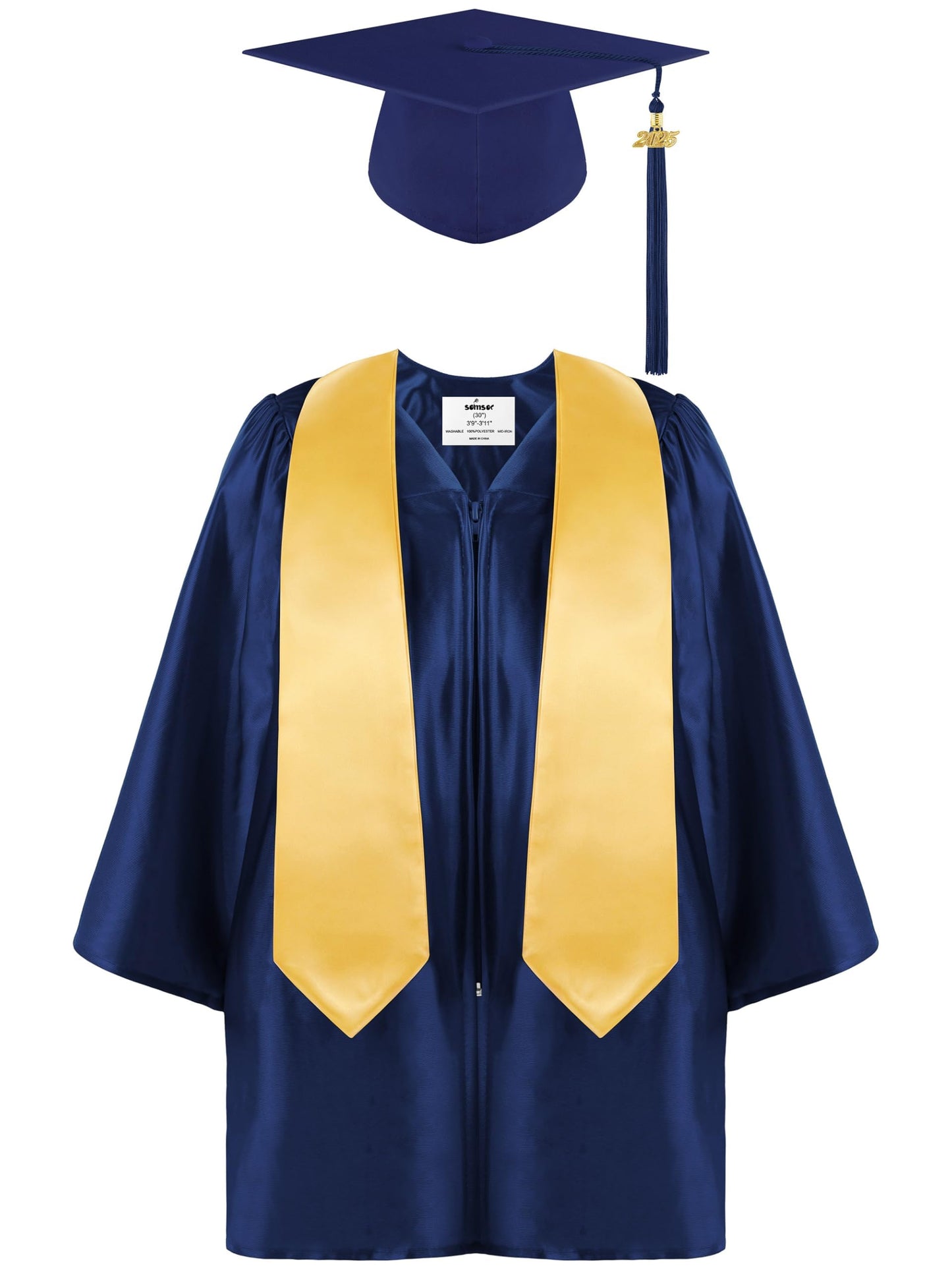 SOMSOC 4 Pieces Kindergarten Graduation Gown Grad Cap Set for Kids Preschool Nursery Graduation Stole Gown with 2025 Tassel