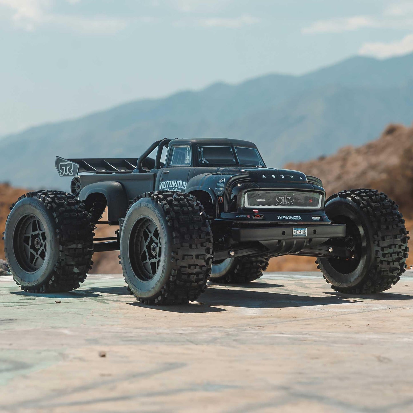ARRMA 1/8 Notorious 4X4 6S BLX Brushless Stunt Truck RTR, Black, Model ARA8611V6T1, Battery & Charger Not Included