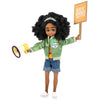 Lottie Kid Activist Doll - Cute Black Cotton Doll Inspired by Mari Copeny - Green - Model LT071