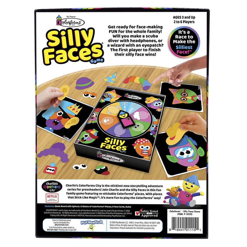Colorforms - Silly Faces Game - Family Fun With Classic Activity - Ages 3+
