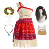 BLOOMIRO Moana Costume for Girls Dress up Movie Role Play Halloween Cospiay Outfits (White, 130)