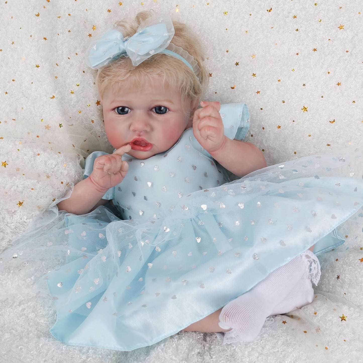 Wooroy Realistic Reborn Baby Dolls Girl - 20-Inch Lifelike Baby Doll With Blonde Hair And Soft Cloth Body Cute Real Life Newborn Baby Dolls Birthday Gift For Kids Age 3+