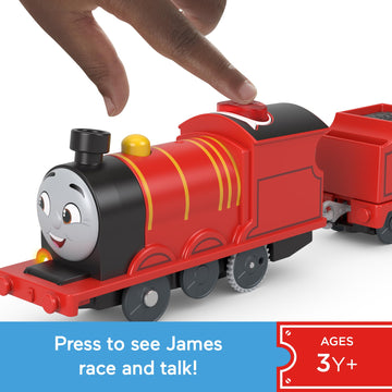 Thomas & Friends Motorized Talking James Train - Battery-Powered Engine with Sounds for Kids Ages 3+ - Standard Size