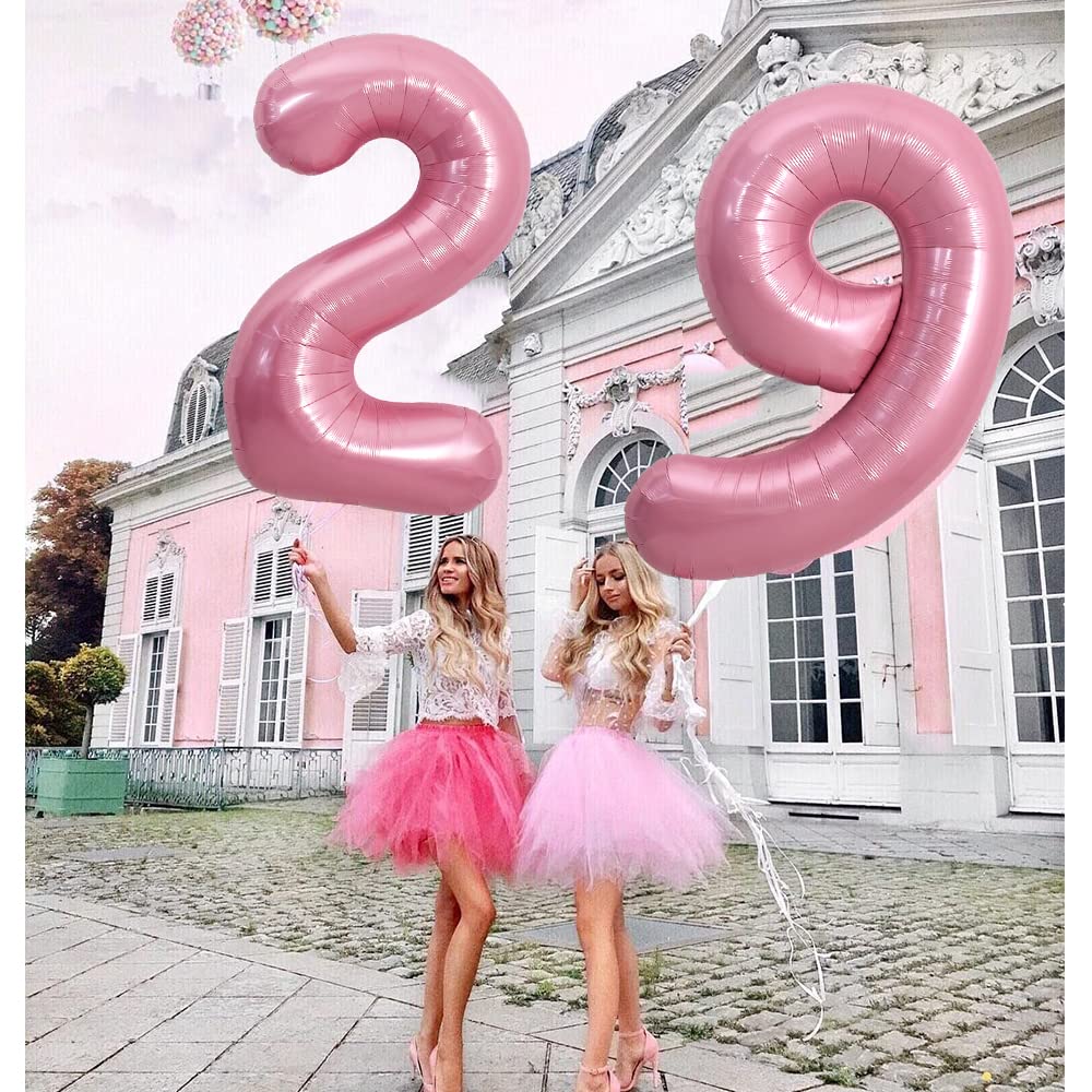 Toniful 40 Inch Light Pink Large Macaron Numbers Balloons 0-9, Number 9 Digit 9 Helium Balloons, Foil Mylar Big Number Pastel Ba