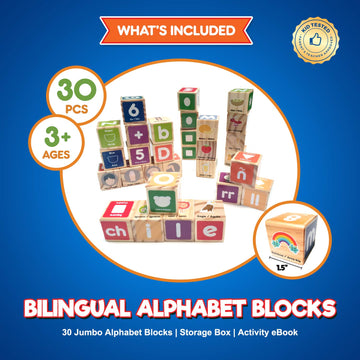 Kids Korner Alphabet Blocks Toys For Toddlers - Bilingual Educational Toys, Spanish Learning Toys, Stacking Toys With 30 Wooden Blocks And Toddler Learning Activities Ebook