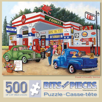 Bits And Pieces - 500 Piece Jigsaw Puzzle For Adults - Americana Summer - Frank'S Friendly Service Jigsaw Puzzles By Artist Kay