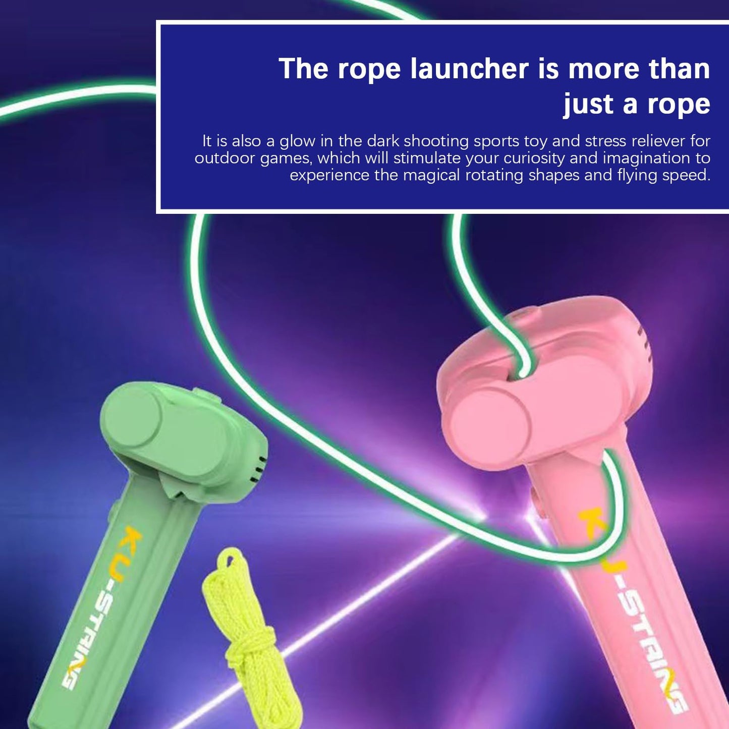 Glow in The Dark Loop Rope Launcher Propelled, Game Shooter String Toy, Luminous Toy, Handheld Novelty Fun Rope Pressure Reducer