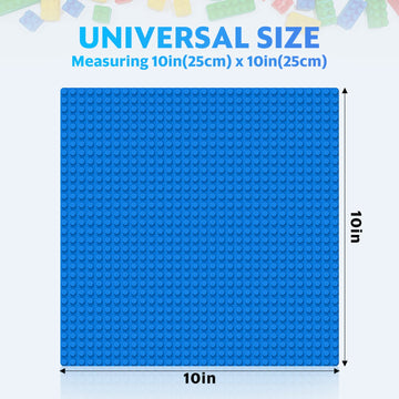 Pokiiulk Classic Baseplates Building Plates-Pack Of 10 Large 10'' X 10'' Building Bricks, Compatible With All Major Brands And A