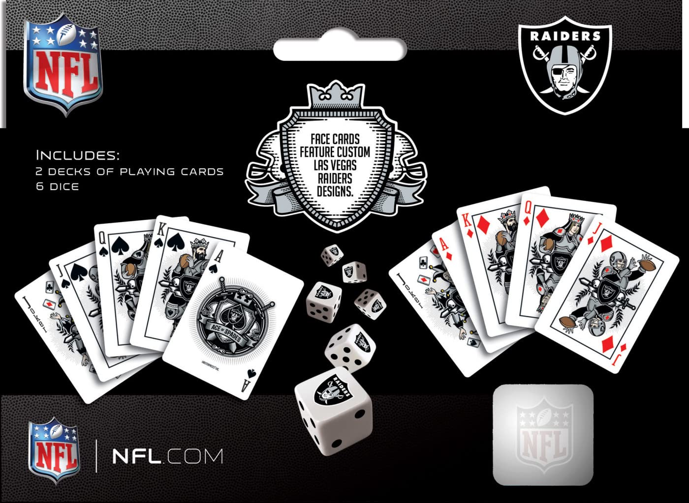 Las Vegas Raiders Playing Cards And Dice Set