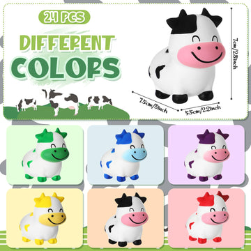 Wettarn 24 Pcs Cows Party Favors Cows Foam Stress Toy Fidget Toy Bulk Cute Farm Animal Party Favors Gift Supplies For Classroom
