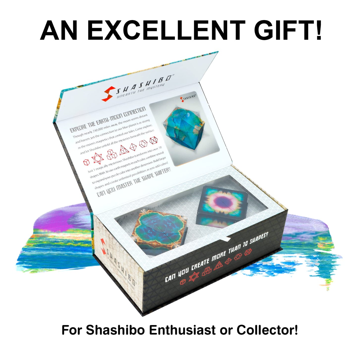 Shashibo Shape Shifting Box Bundle- Award-Winning, Patented Fidget Cube W/ 36 Rare Earth Magnets - Transforms Into Over 70 Shape