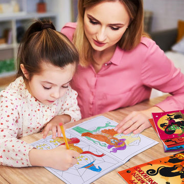 Geefuun 60Pcs Halloween Coloring Books Bulk For Kids - Hallowmas Trick Or Treat Goodie Bags Fillers Stuffer Gifts Party Favors Supplies