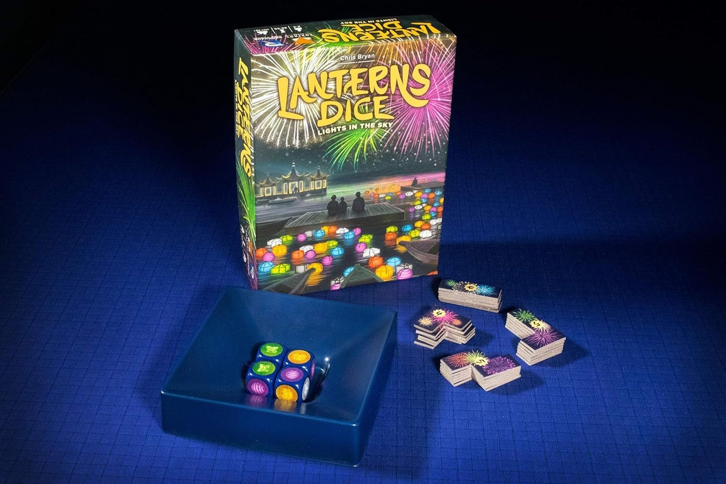 Lanterns Dice - Lights in The Sky Card Dice Board Game 2-4 Players 30-45 Min Ages 10 and Up Decorate The Palace Lake with Floating Lanterns to Impress The Emperor Score Points for Best Festival