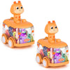ShinySong Baby Toy Cars Press and Go Car for Toddler, Light Up Toys Birthday Gifts for Kids Boys Girls, Giraffe 2PCS