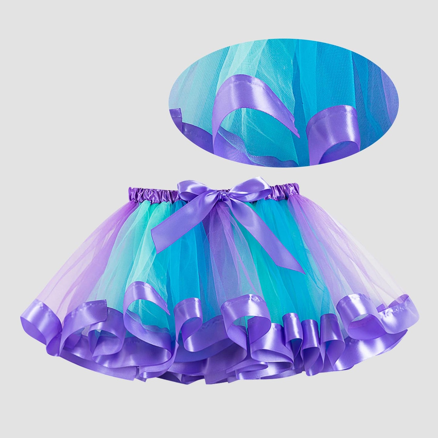 Doctor Unicorn Birthday Girls Mermaid Outfit Set Costume Tutu Skirt Dress, Mermaid Birthday Shirt, Headband & Satin Sash (Purple-2, 8-9 Years)