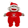 Baby Starters Sock Monkey Christmas 9 Inch Plush Rattle With Embroidery (My First Christmas, Red)
