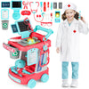 deAO Toy Doctor Kit for Kids Ages 3+, Pretend Play Medical Station Set, Toddlers Doctor Role Play Costume Dress Up Playset with