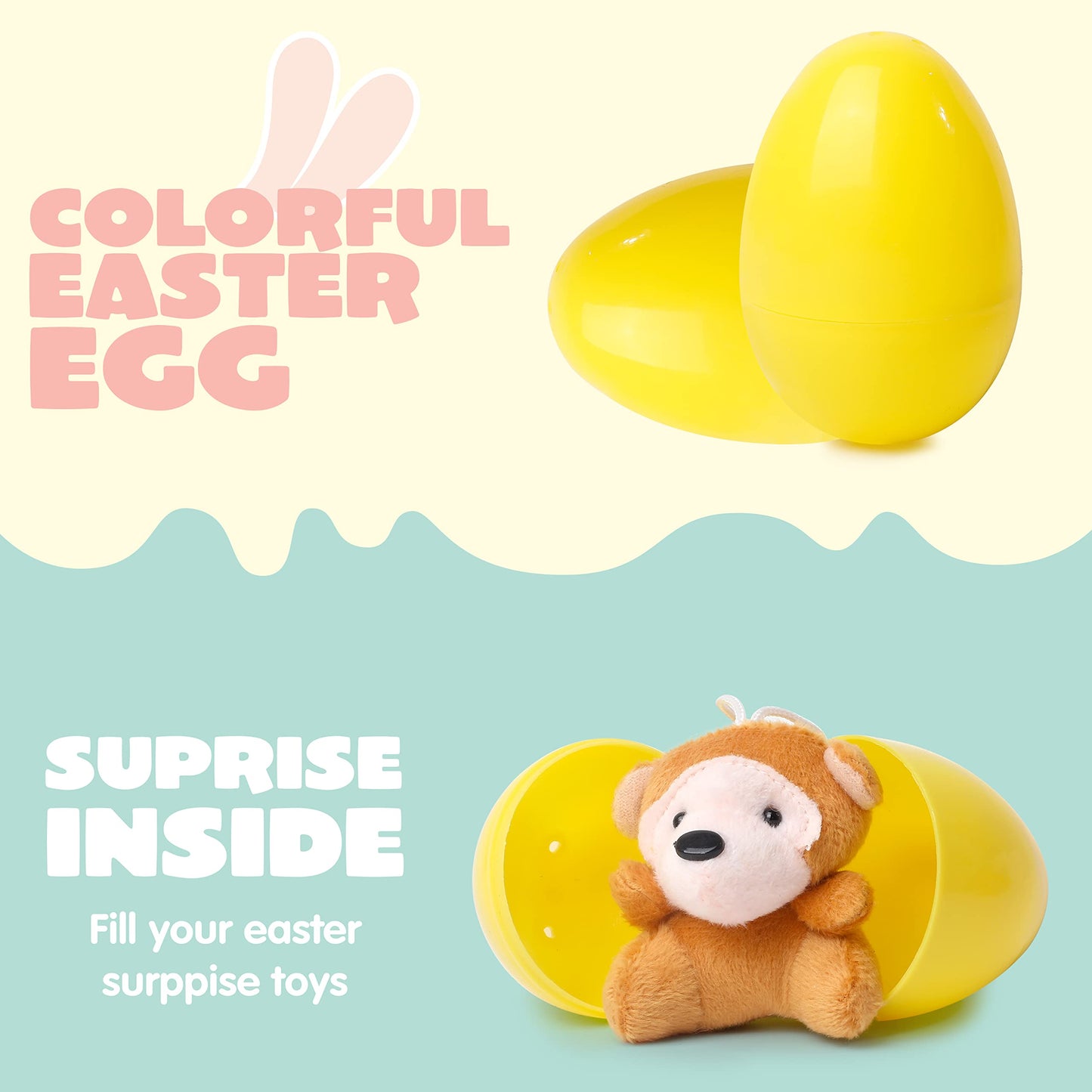 Joyin 12 Pcs Prefilled Easter Eggs Of Mini Stuffed Animal Plush Toys Basket Stuffer For Kids Easter Egg Hunt Filler And Party Fa