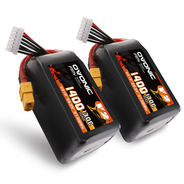 OVONIC 130C 6S 1400mah Lipo Battery 22.2V Pack with XT60 Plug for FPV Racing(2pcs)