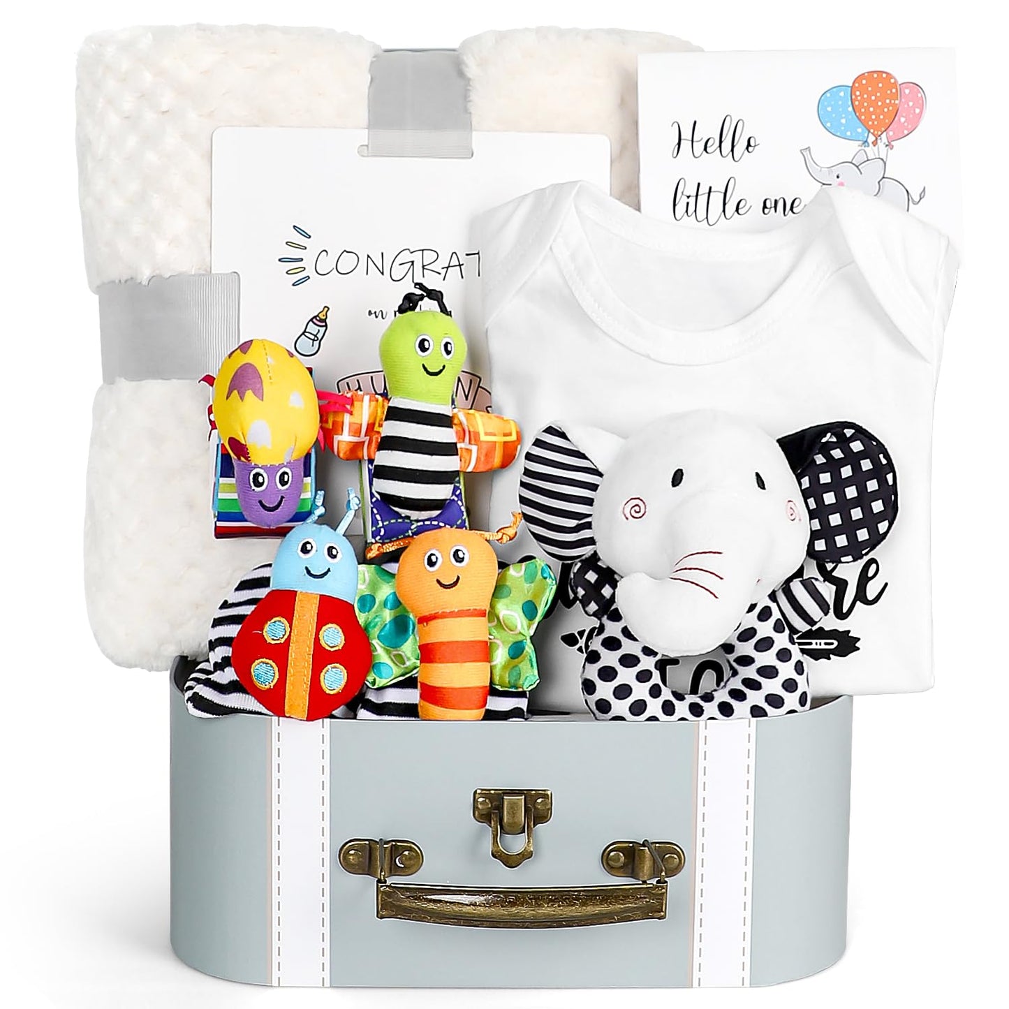 Iaovueby Baby Gift Set, Baby Shower Gifts, Black And White High Contrast Baby Toys 0-6 Months For Newborn Essentials Infant Ratt