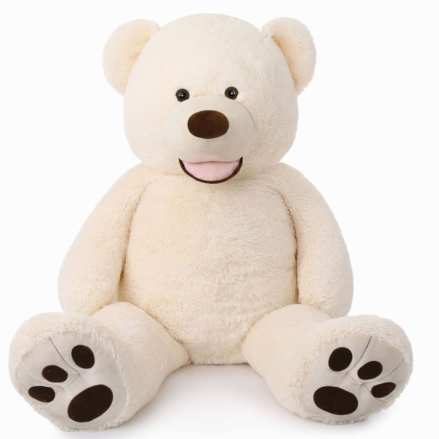 Morismos Giant Teddy Bear With Big Footprints Big Teddy Bear Plush Stuffed Animals (Beige, 51 Inches)