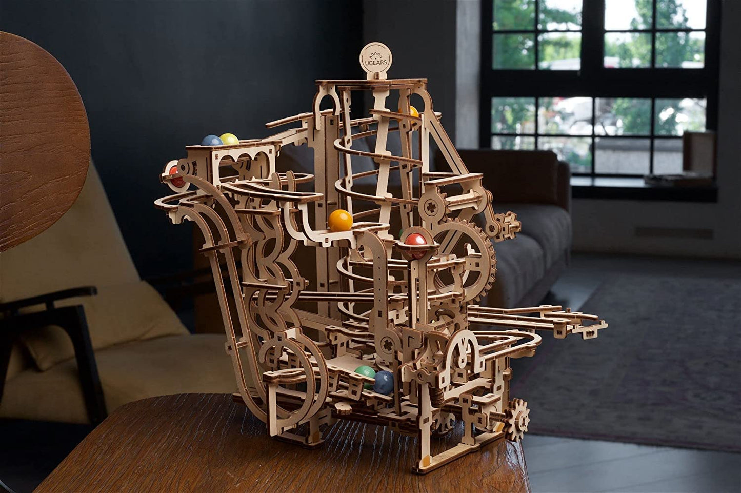 Ugears Wooden 3D Puzzles For Adults - Wooden Marble Run Spiral Hoist Models For Adults To Build - Advanced Wooden 3D Puzzle Kit - Mechanical Model Wooden Puzzles For Adults And Hobbyists - 266 Pcs