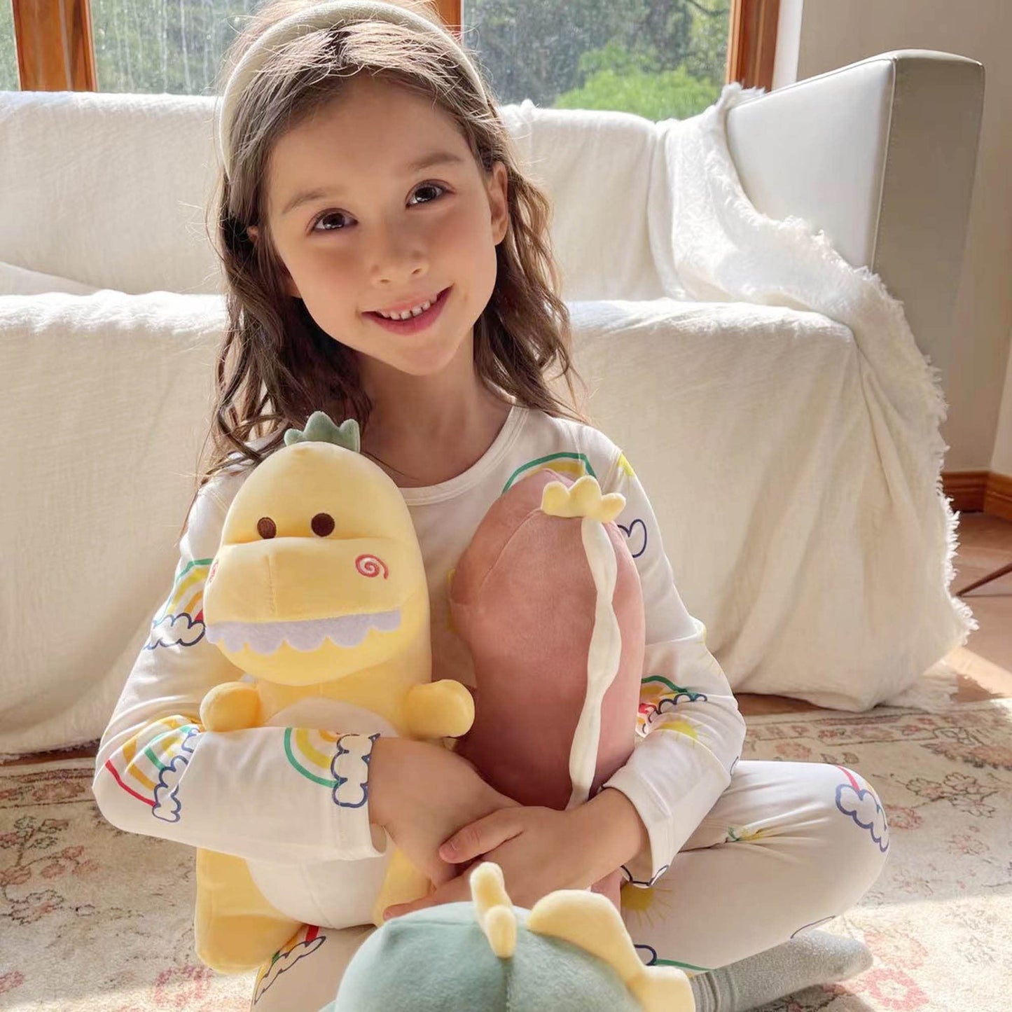 Adorlynetty Dinosaur Stuffed Animal,12“ Cute Stuffed Dinosaur Plush Soft Dino Stuffed Animals Dino Plush Dinosaur Plushie Toys For Boys Girls Kids Baby Toddlers (Yellow)