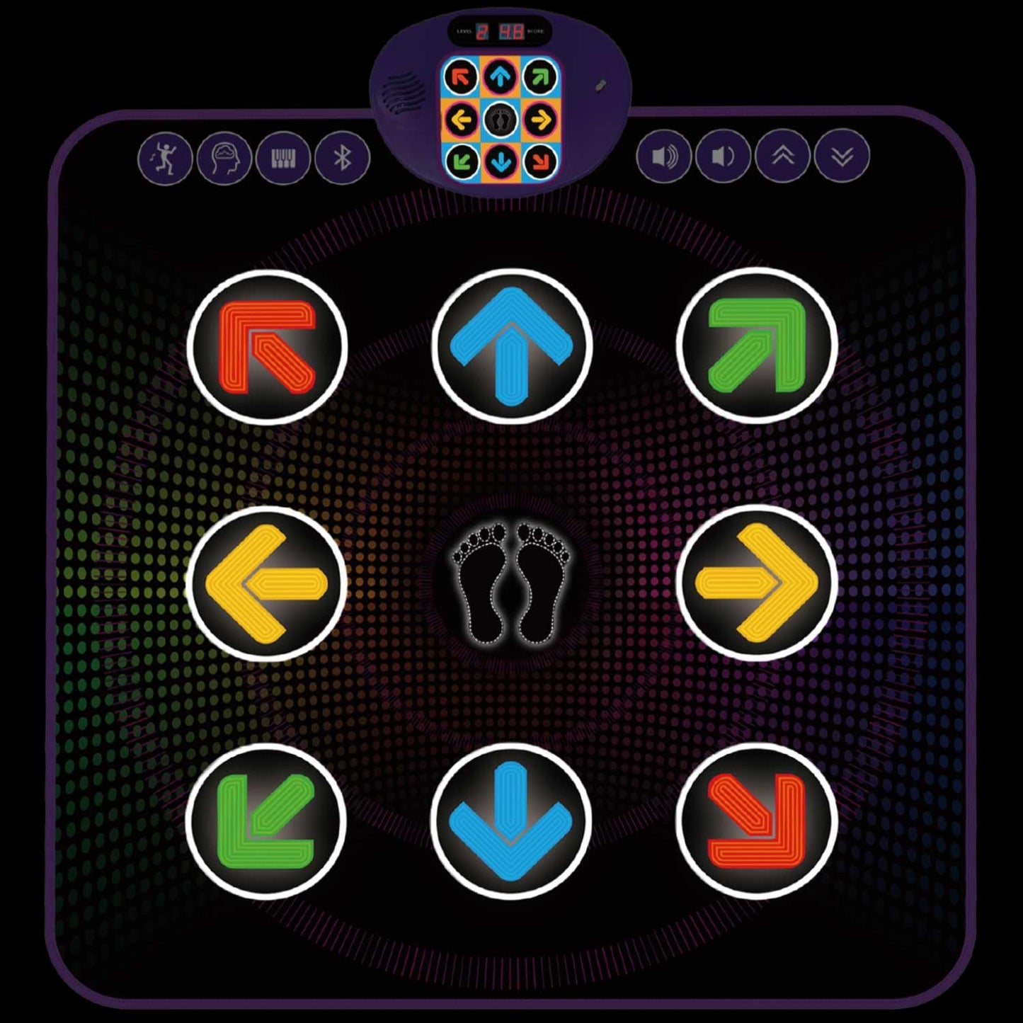 Sunlin Light Up Dance Mat For Boys Girls Ages 3 4 5 6 7 8, Fun Toy Gift W/ 9 Light Up Keys & Bluetooth, Interactive Music Pad W/ 4 Game Modes & Adjustable Volume, Birthday Gift For Kids 3-12