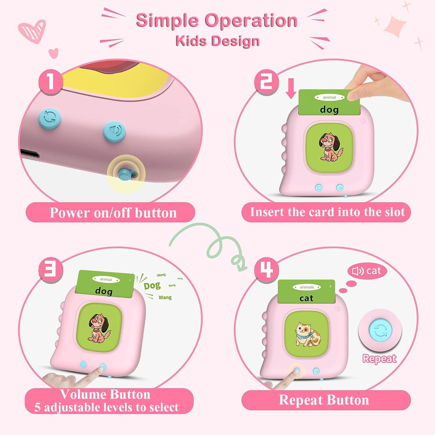 Talking Flash Cards For Toddlers 1-3 With 384 Sight Words, Toddler Learning Toys For 1 2 3 4 5 Year Old Boy Girls, Autism Sensory Toys, Educational Montessori Toys, Pocket Speech Therapy Toys