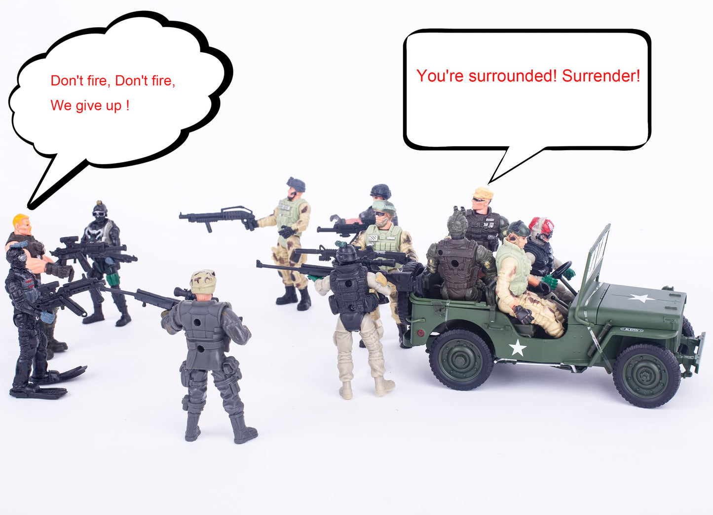 Berry President Army Men, Army Action Figures, 4 Inches Military Action Figures, Army Combat Swat Soldier Action Figures Toys For 4 5 6 7 8 9 10 Year Old Boys (12 Pcs) (12Soldiers)