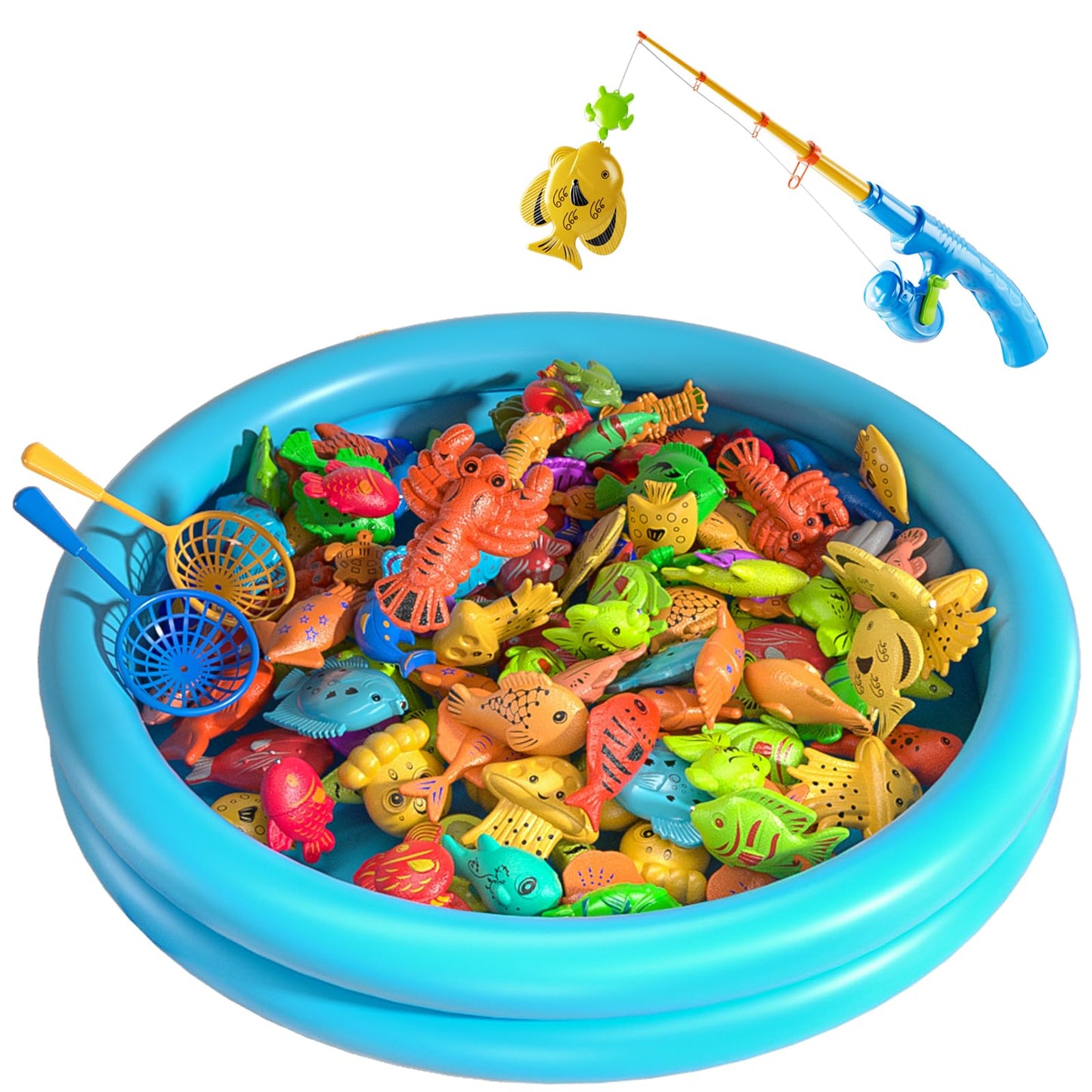 Temi Magnet Fishing Game Toy For Kids 3 4 5 6 7 Years Old, Small Pool Toys For Child Ages 4-8, Kids Water Toys Indoor And Outdoor, Summer Toys For Boy And Girls, Gifts For Holiday