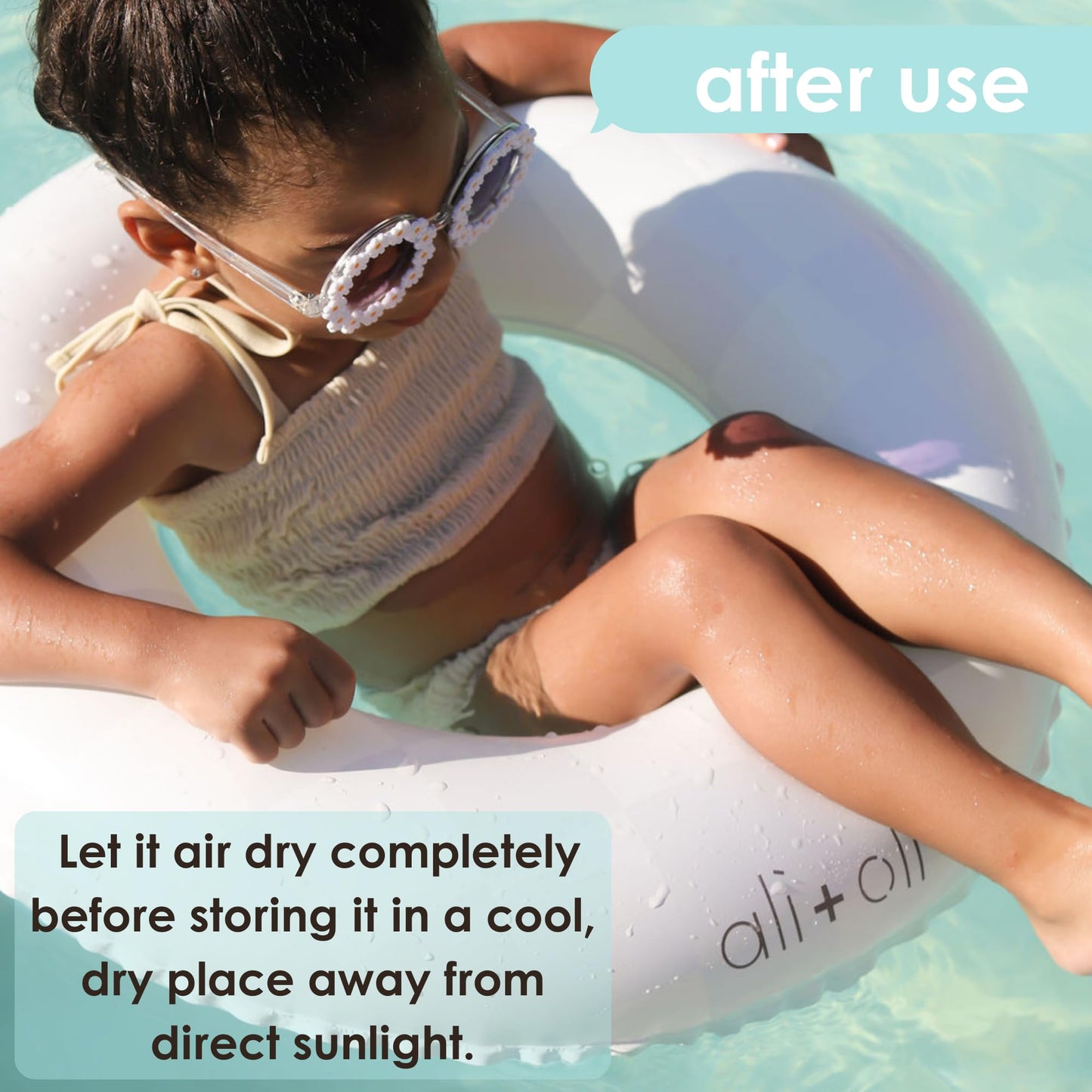 Ali+Oli Summer Collection, Swim Ring For Kids, Inflatable Cute Pool Float Ring For Ages 3-6 Years, 24 X9 Junior Swim Ring,