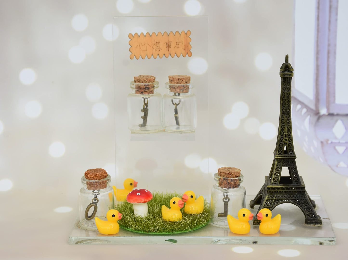 Yuronam 70 Pcs Tiny Ducks Mini Resin Ducks Miniature Ornaments for Slime, Dollhouse, Garden Decoration(Yellow)