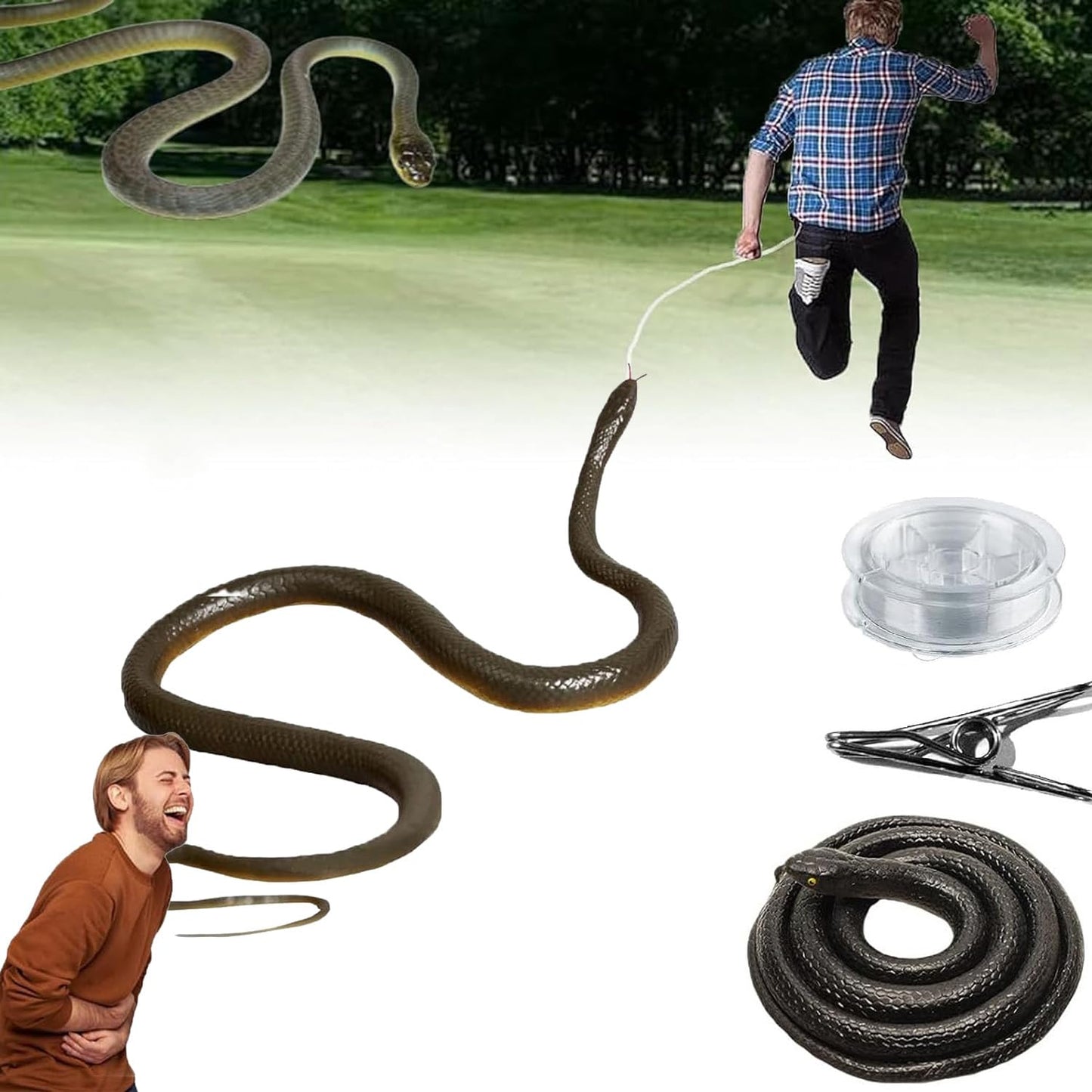 Snake Prank With String Clip, Golf Snake Prank, Clip On Snake Prank, Diy Golf Snake Prank With String And Clip, Snake On A String Prank, Diy Golf Snake Prank Gag Gift, Snake Prank For Golf (1.2M)